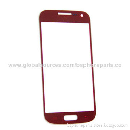 Front panel for Samsung i9500 mini, red high quality glass touch screen